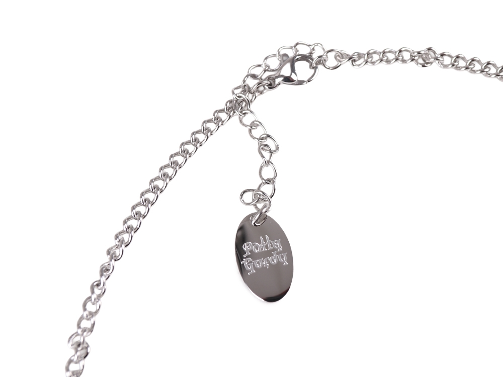 Hurdy Gurdy necklace Stainless steel silver
