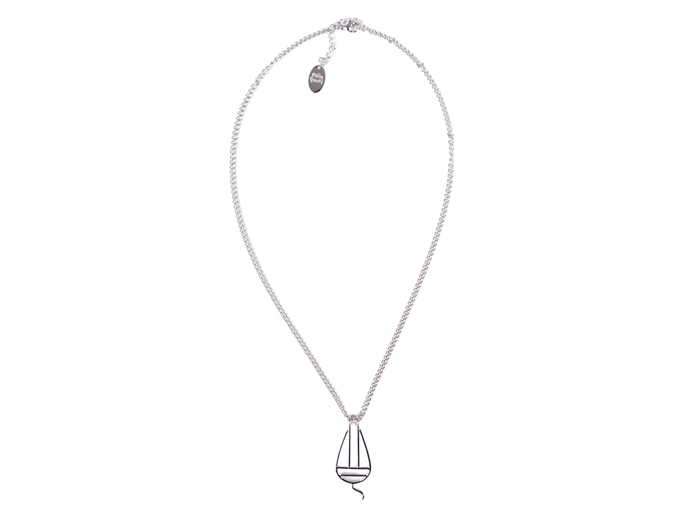 Hurdy Gurdy necklace Stainless steel silver