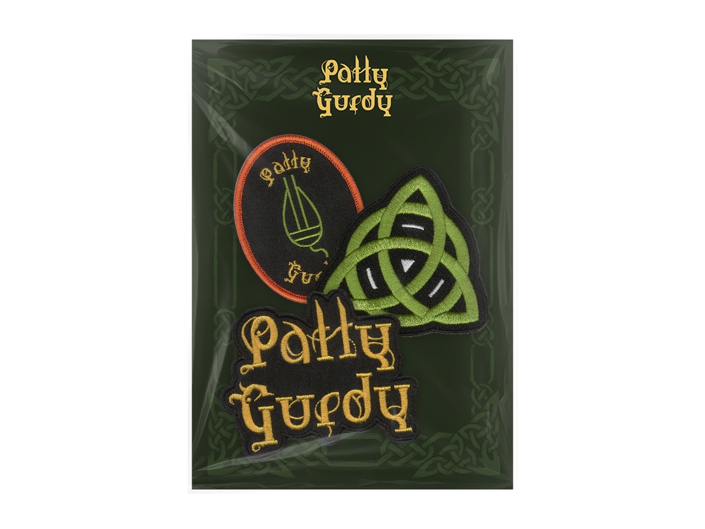 Set of 3 patches Embroidered