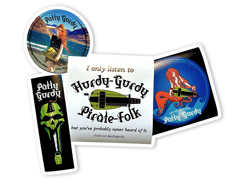 Patty Gurdy Stickers Colourful Sticker Set of 4